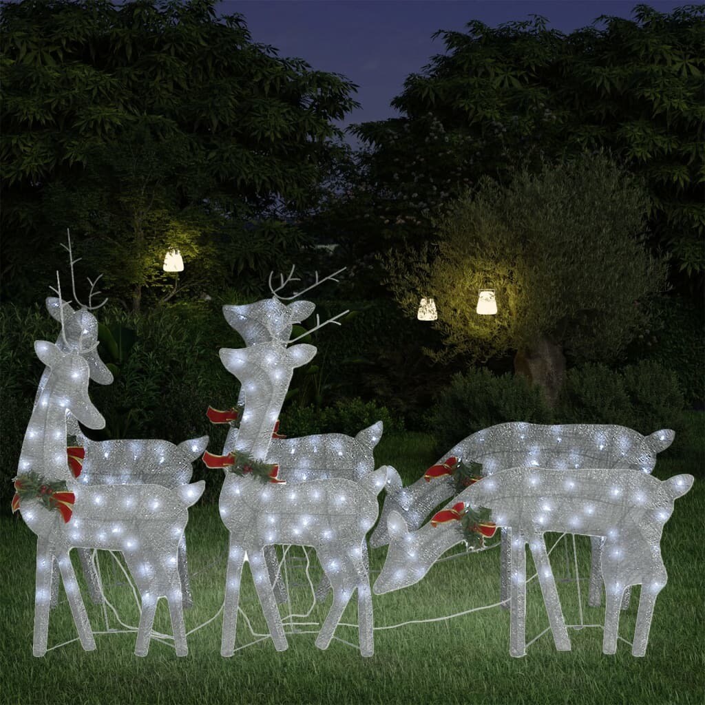 6 pcs Christmas Reindeers with White Mesh