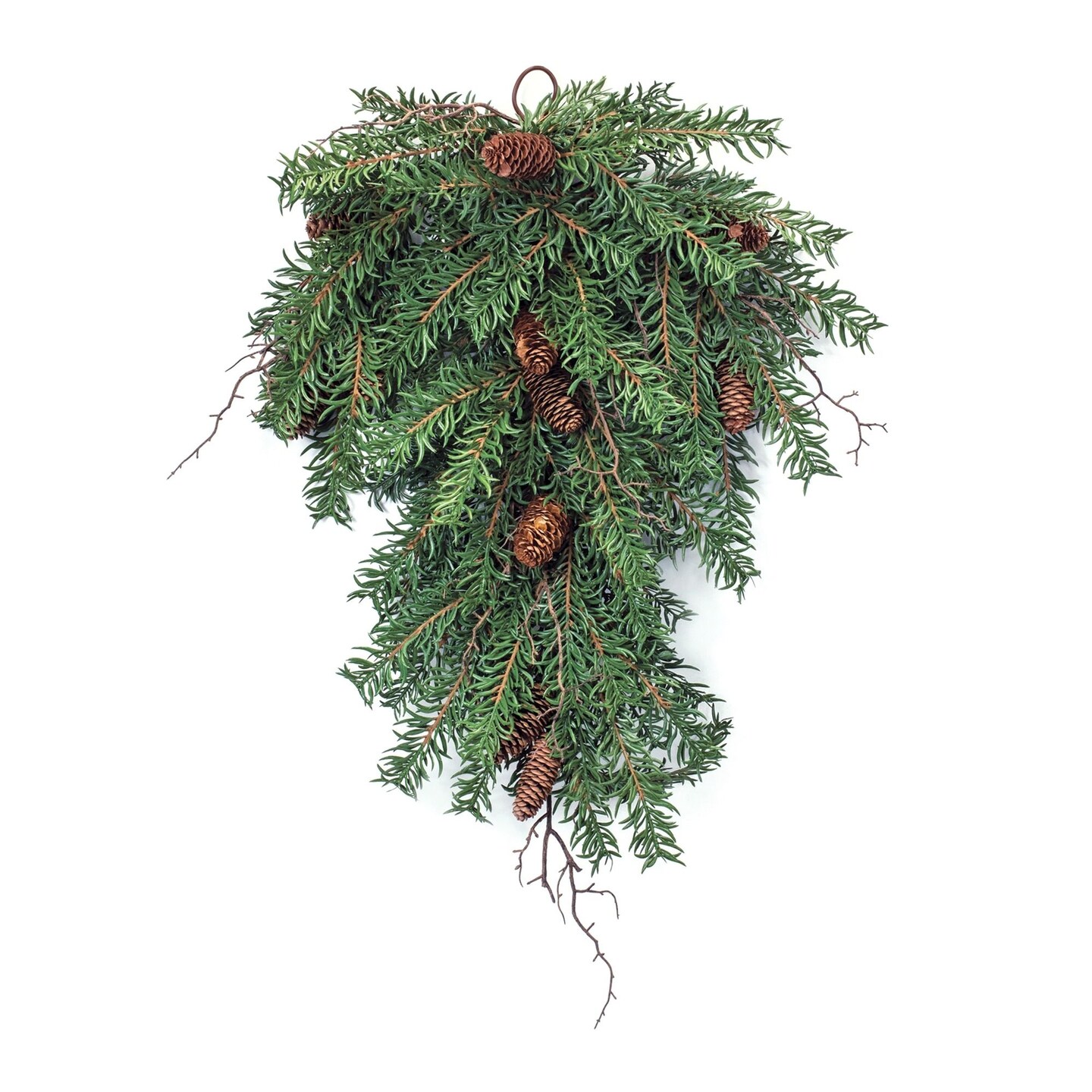 Melrose 31.5&#x22; Twig and Pinecones Artificial Christmas Swag, Unlit