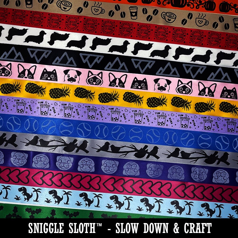 Creepy Skull Halloween Satin Ribbon for Bows Gift Wrapping - 1&#x22; - 3 Yards