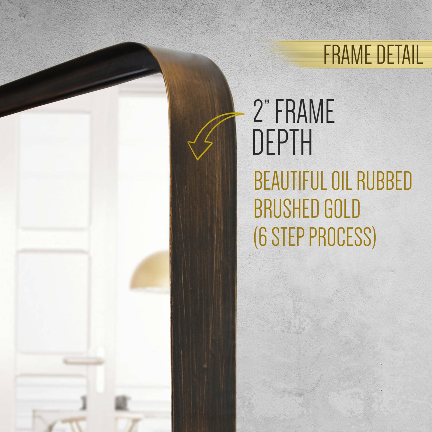 HBCY Creations Wall Mirror Large Mirror, Rustic Accent Mirror for Bathroom, Entry, Dining Room, &#x26; Living Room. Metal Mirror