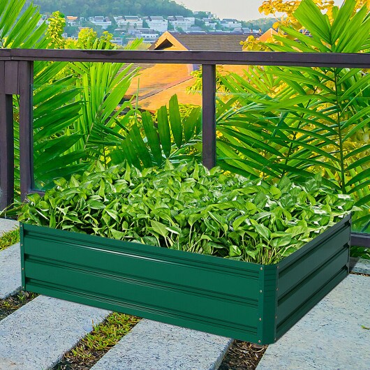 Dark Green Steel Patio Raised Garden Flower Planter Suitable for All Kinds of Plants