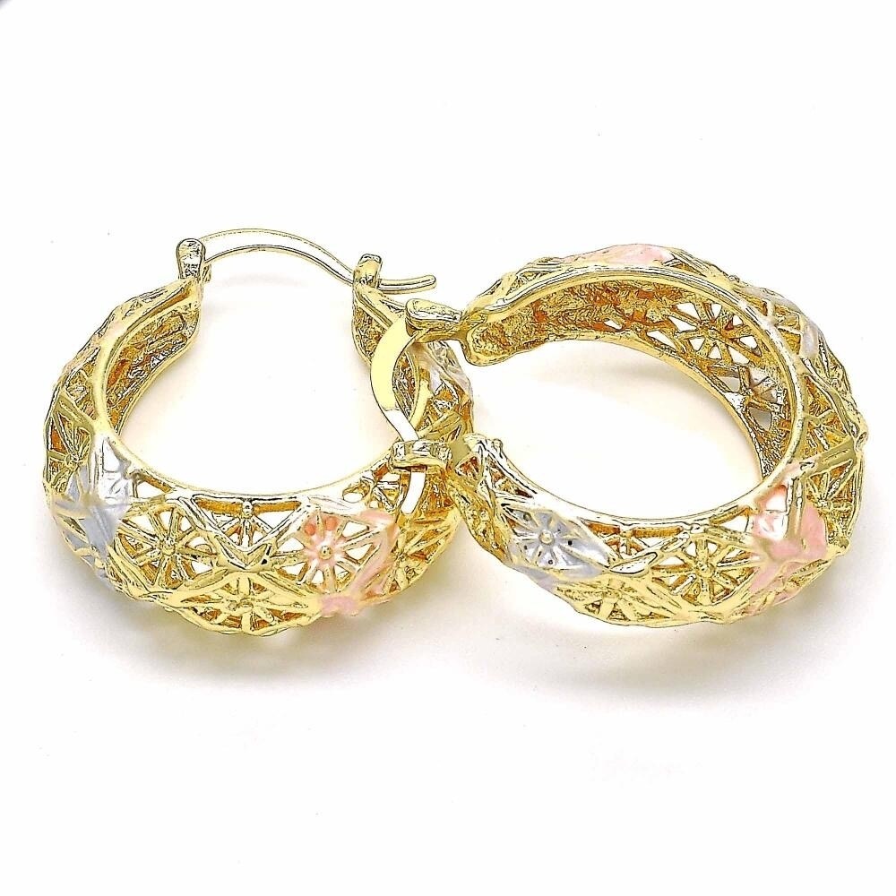 Inclusion Hoop Earrings Resin with Crystals