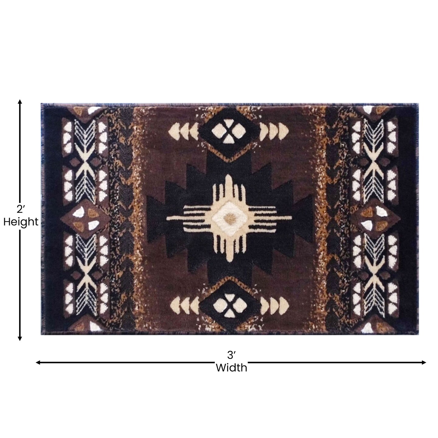 Southwestern Native Designed Area Rug | Native American outlet Brown & Black Area Rug