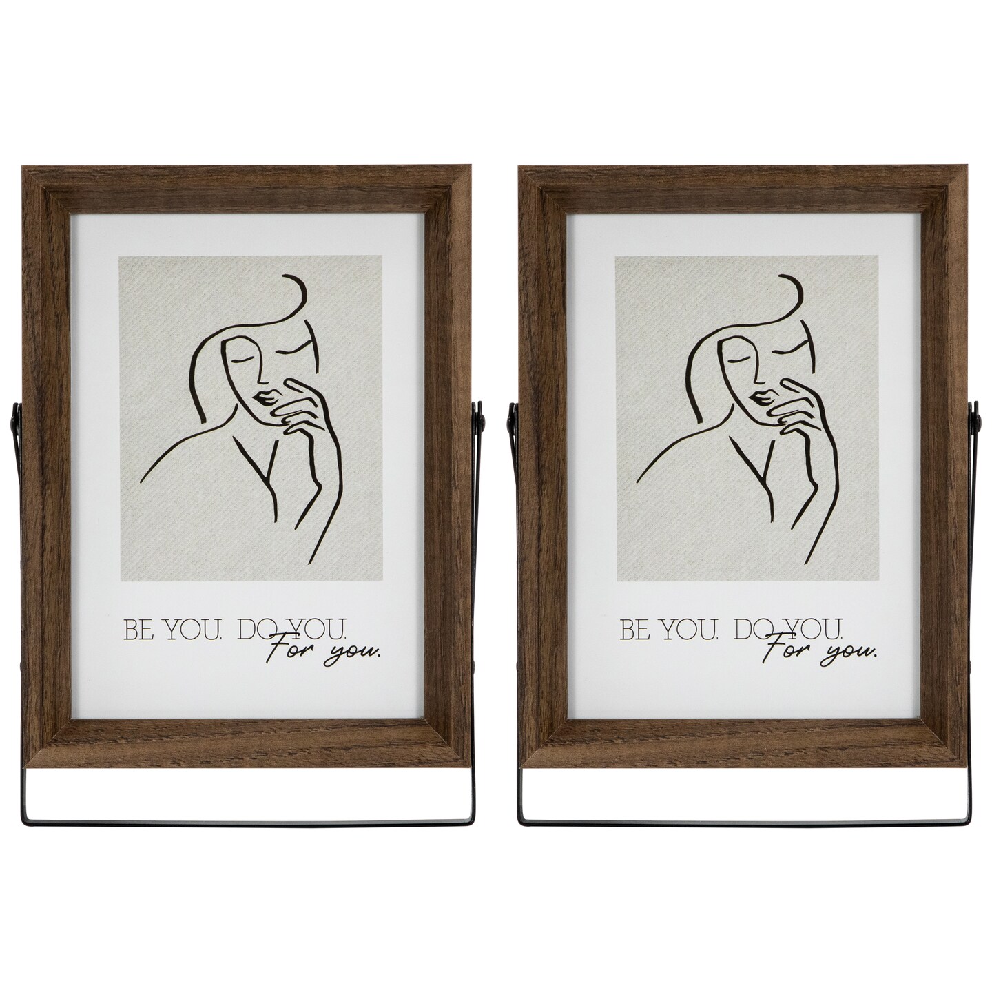 Northlight Wooden Photo Frames with Display Stand for 5&#x22; x 7&#x22; Photo - Dark Brown - Set of 2