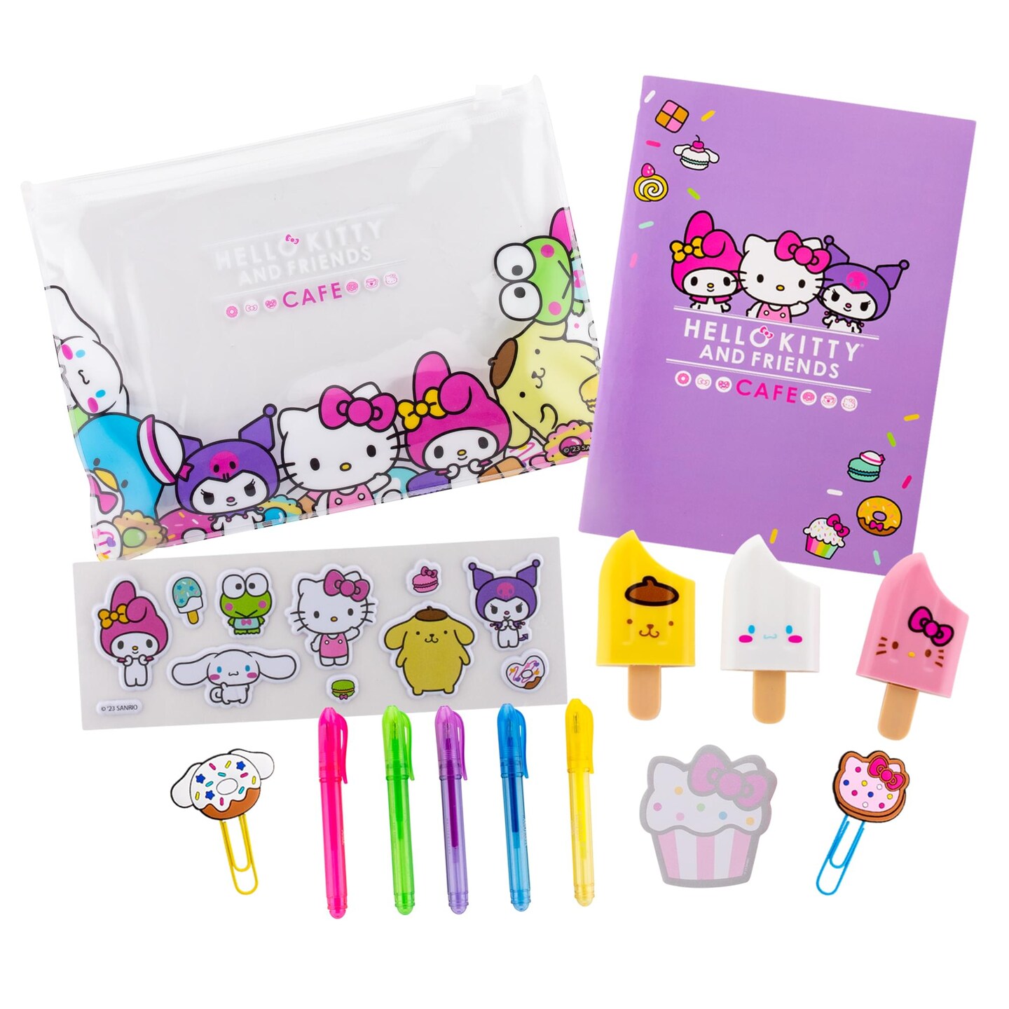 Outlet Hello Kitty and friends mini note pads, slim pouch set