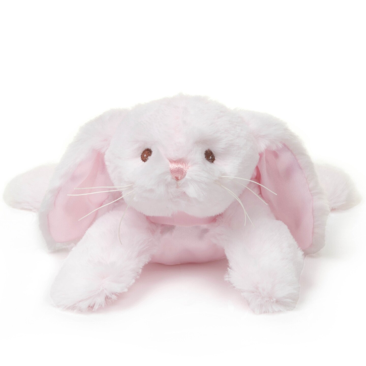 Bearington Baby Cottontail Plush Stuffed Animal Pink Bunny with Rattle ...