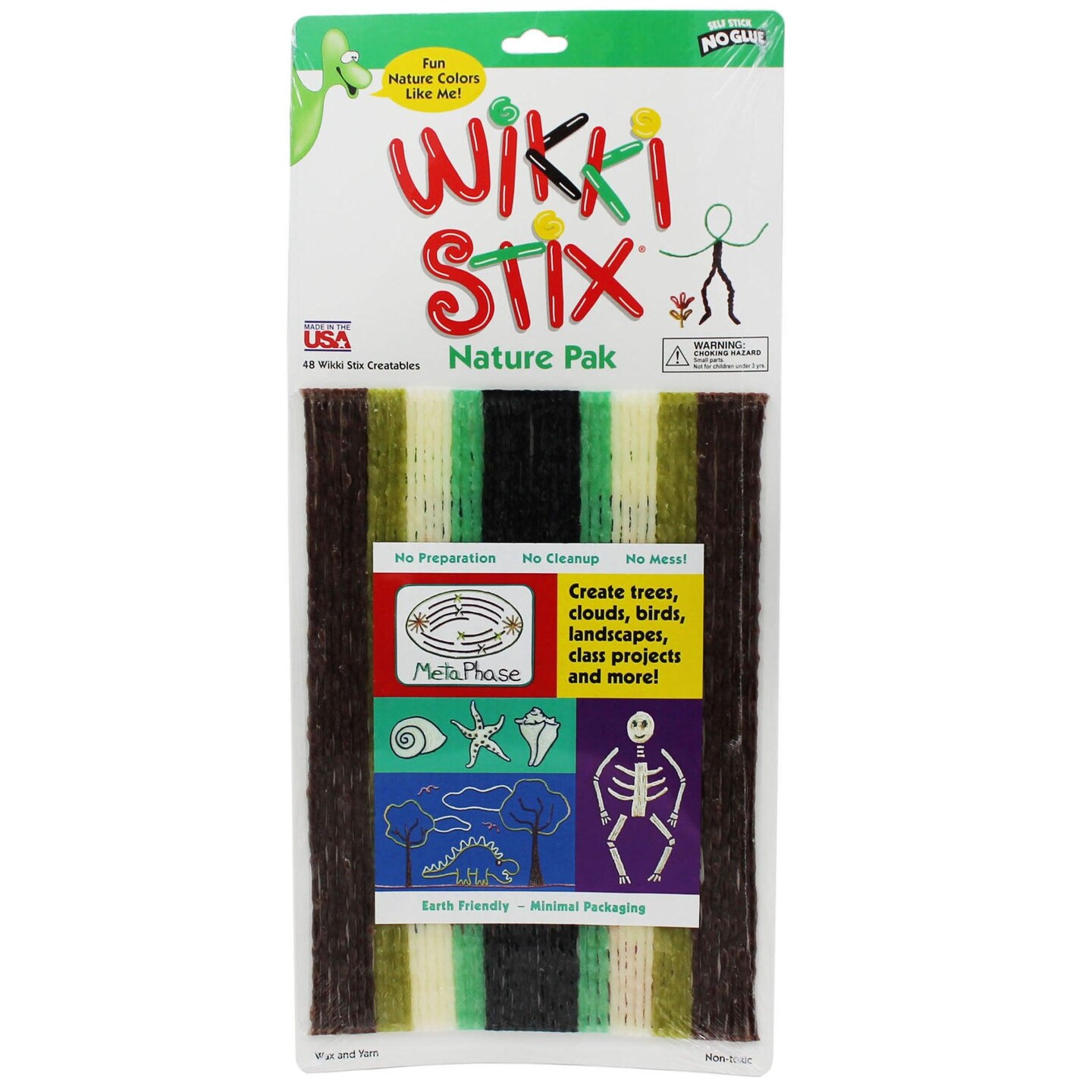 Wikki Stix&#xAE;, Nature Colors, 48 Per Pack, 3 Packs