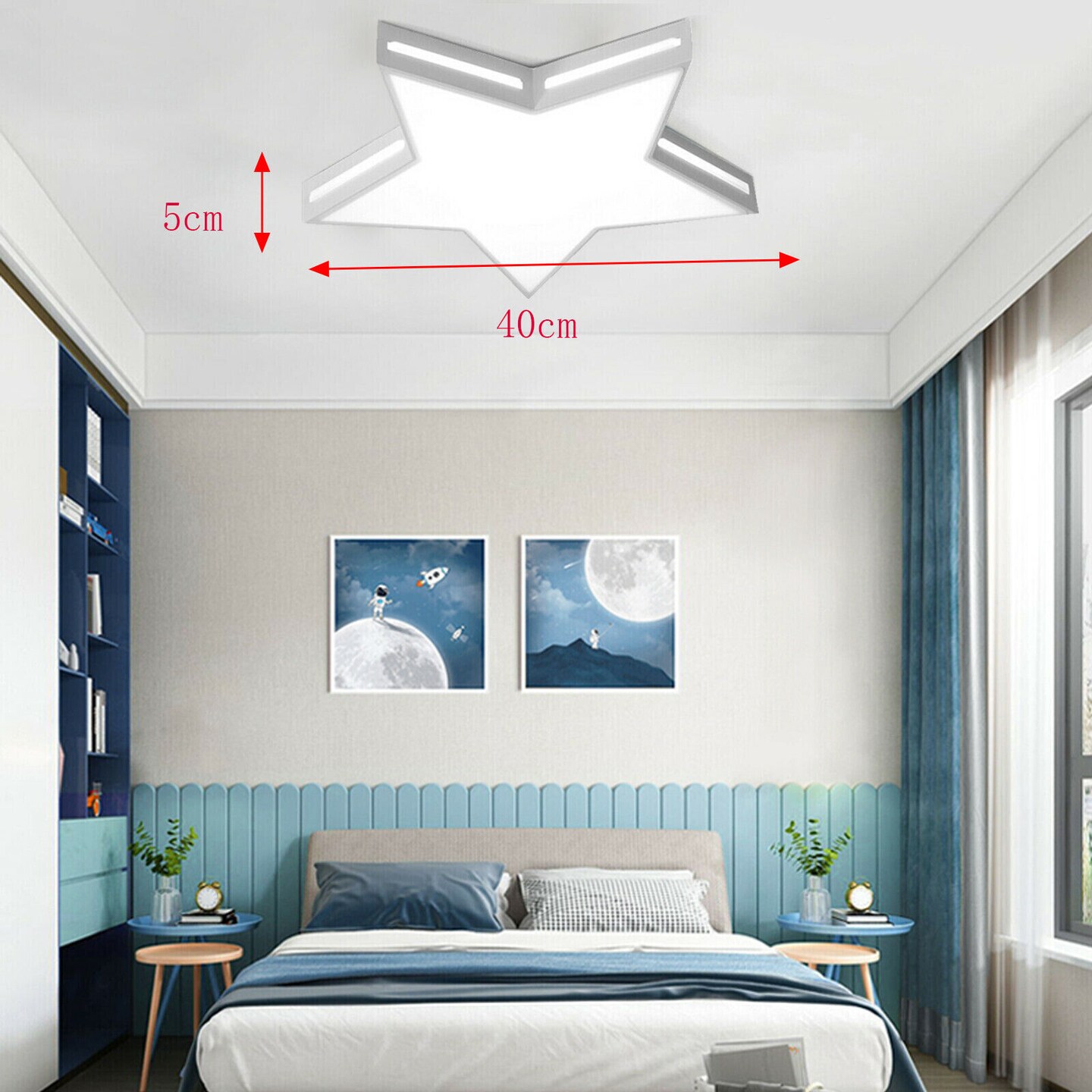 Kitcheniva Star Ceiling Light Fixture LED Acrylic Mount Lamp Kids Room Bedroom Decor