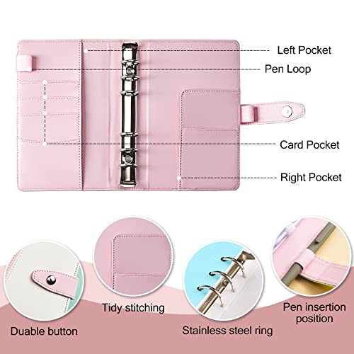 Soomeet Budget Binder, Cash Envelopes For Budgeting, A6 Budget Binder With Zipper Envelopes, Budget Binder for Budgeting with 12Pcs Budget Planner with Cash Envelopes