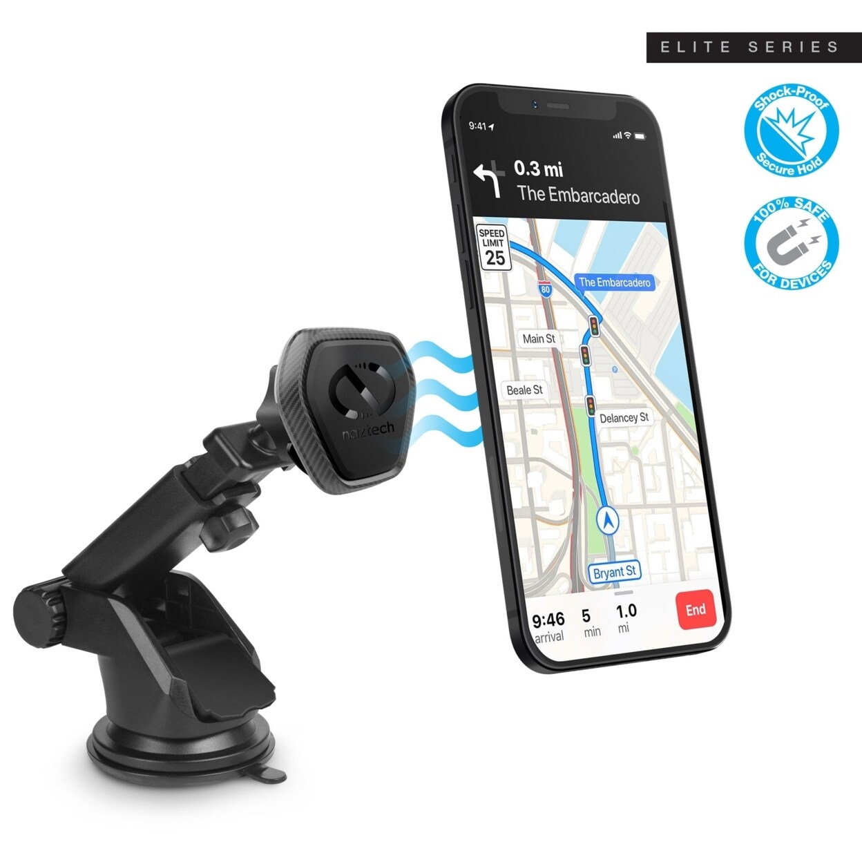 Naztech Magbuddy Elite Dash Mount For Hands-Free Use(15476-Hyp)