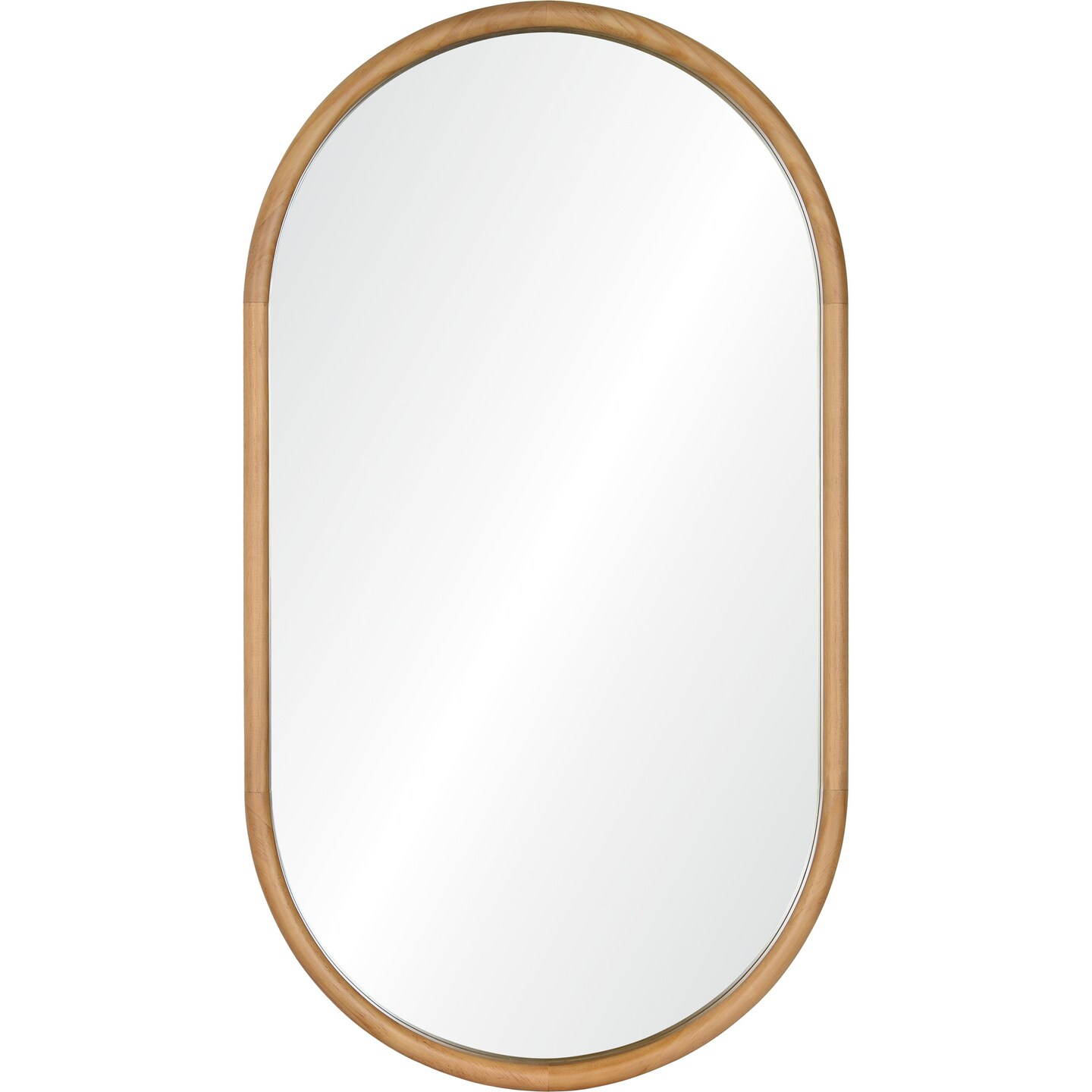 Signature Home Collection Oval Shaped Wooden Frame Wall Mirror - 36" - Brown
