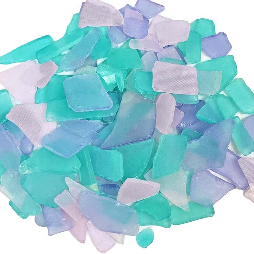 Sea Glass Pink Lavender and Aqua Colored Sea Glass Mix 11 oz of Sea Glass for Art Crafts and Decor Sea Glass Bulk