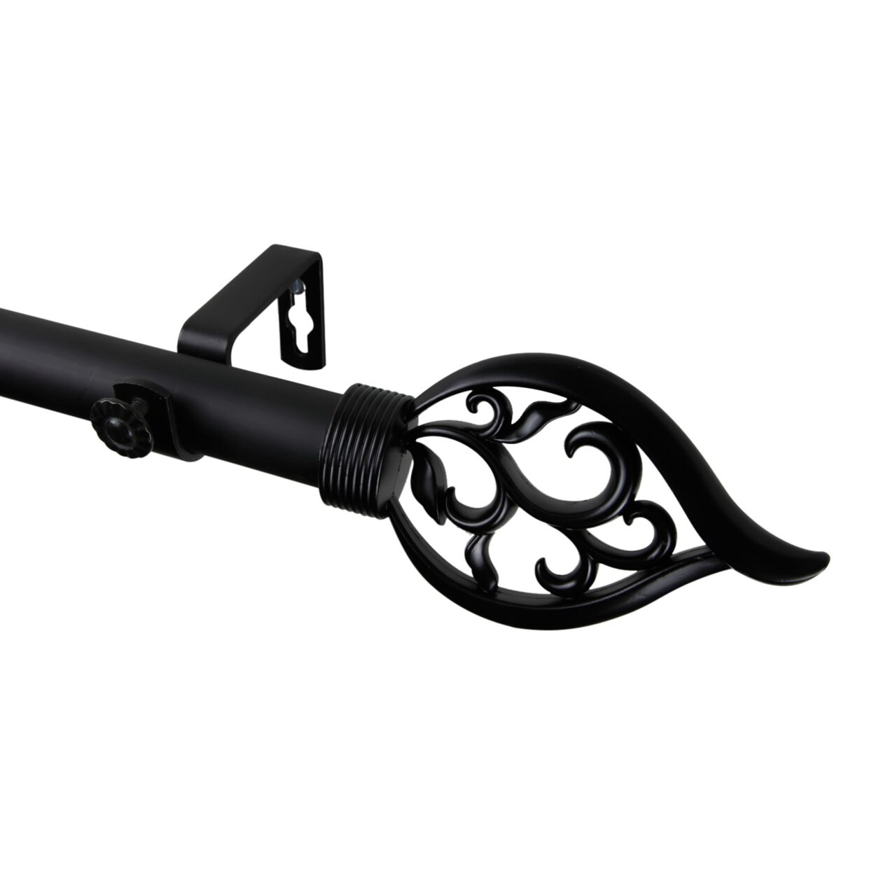 Rod Desyne Flora Curtain Rod 28-48 inch - Black