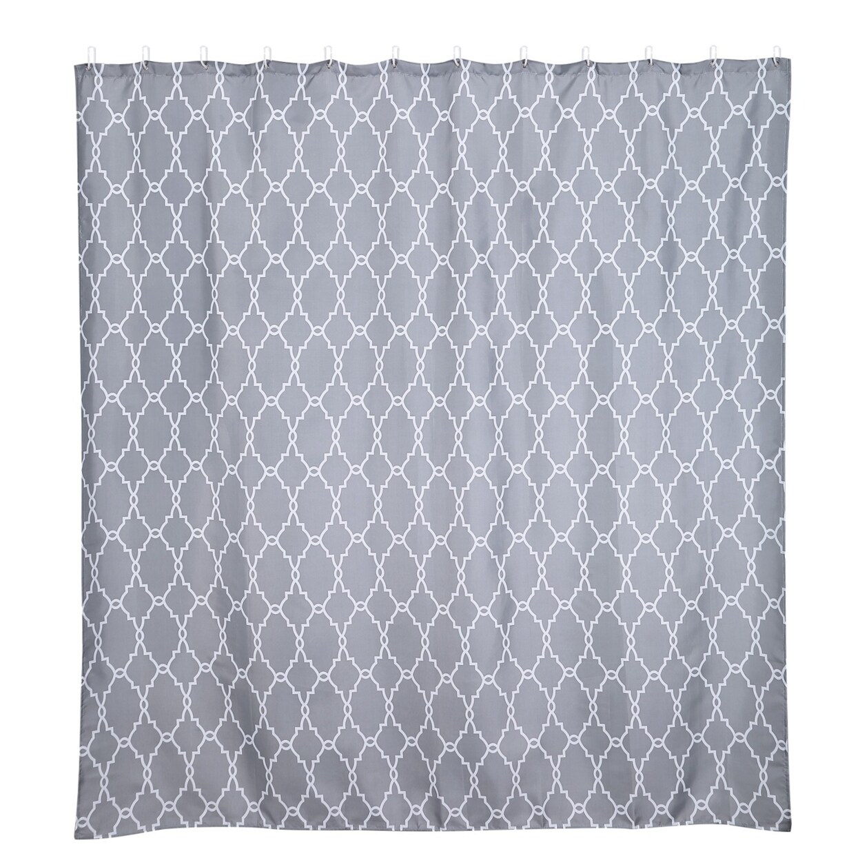 Waterproof Shower Curtain 70X70 Inches Gray Eco-Friendly Polyester With Hooks