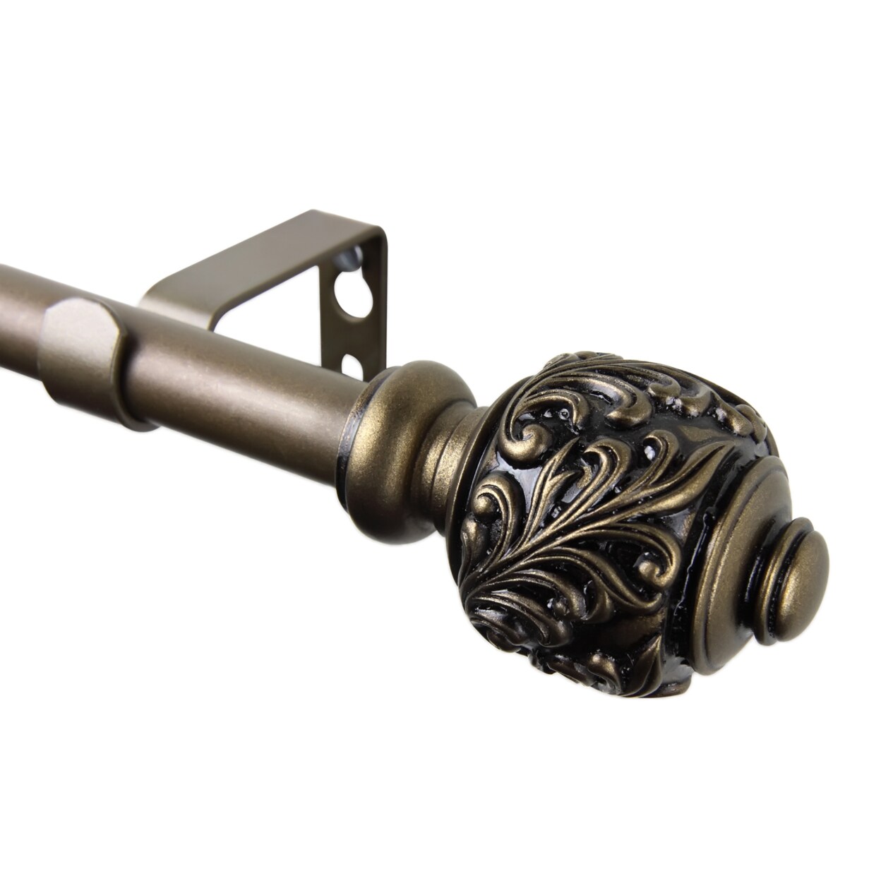 Rod Desyne Home Window Decorative Tilly Curtain Rod 48-84 inch - Antique Gold