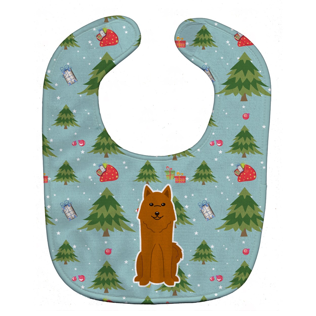 Caroline&#x27;s Treasures Christmas Karelian Bear Dog Baby Bib