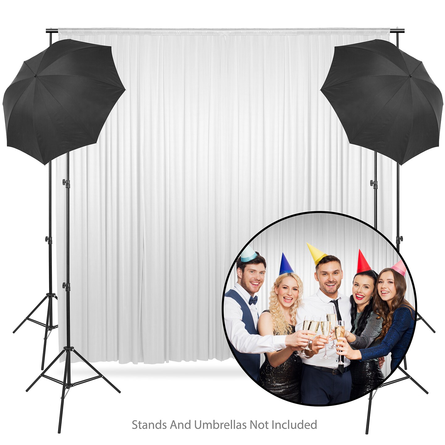 Lann&#x27;s Linens (Set of 2) Photography Backdrop Curtains - Split Background for Wedding, Party or Photo Booth