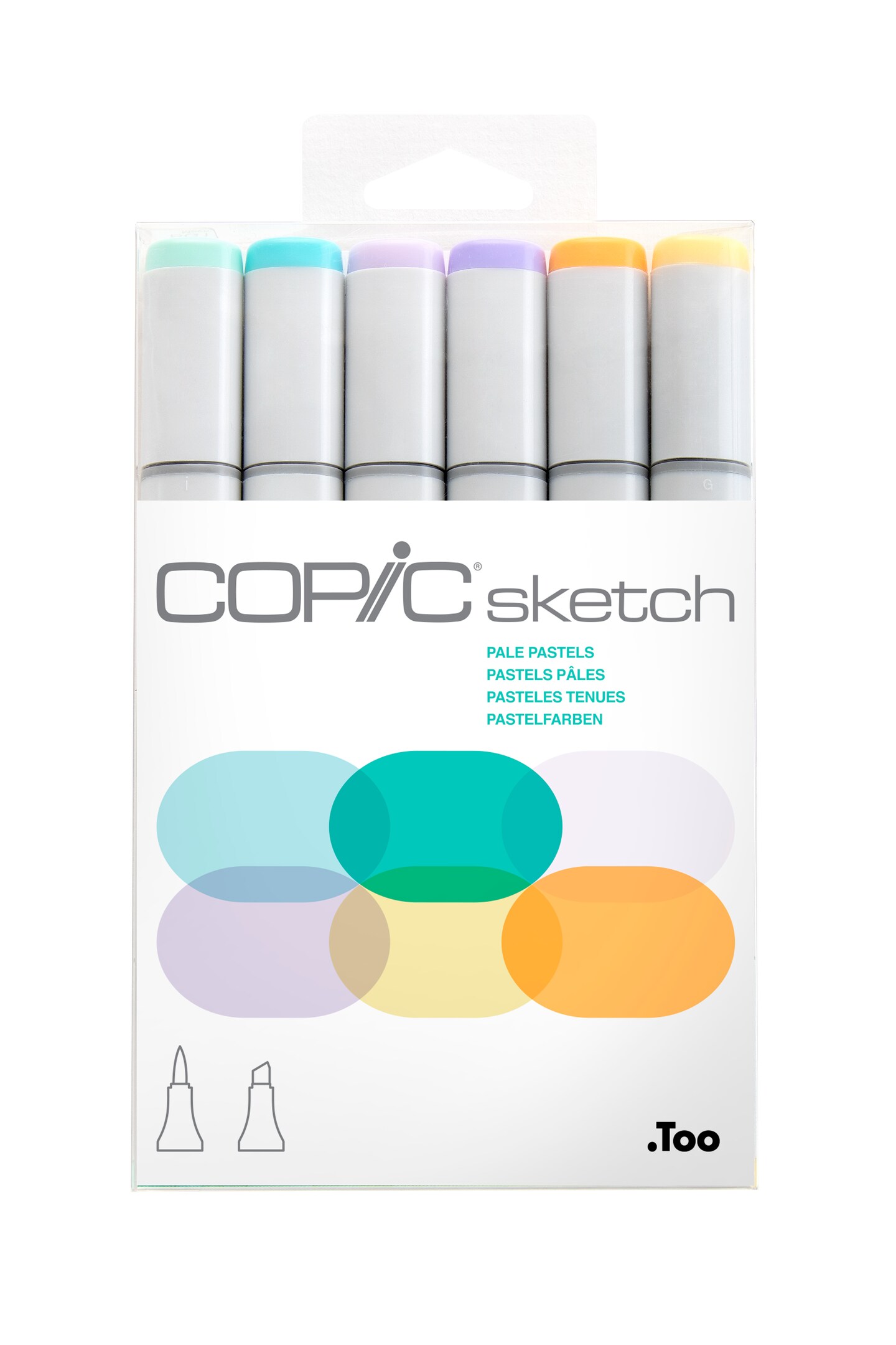 Copic Sketch Marker Set, 6-Colors, Pale Pastels