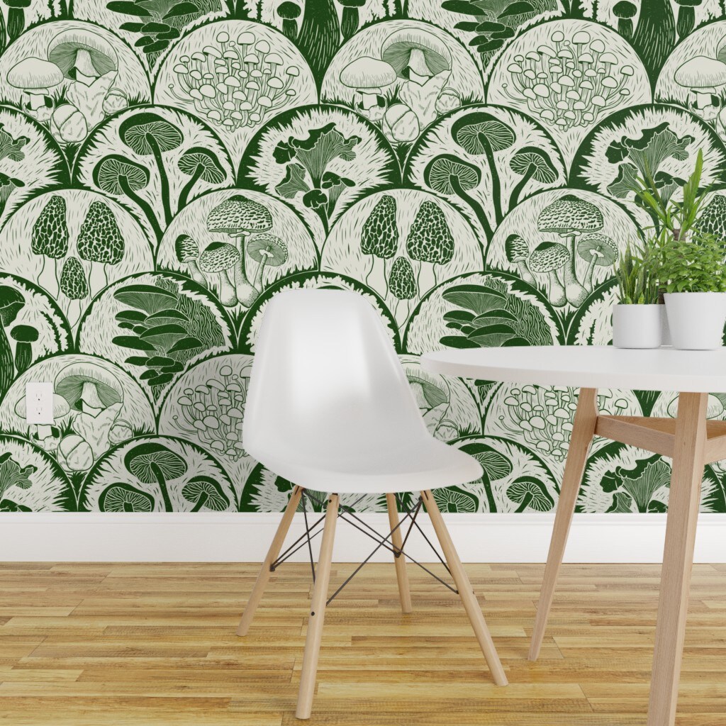 Paradiso Tropical Wallpaper in Palm Green Removable Fabric Peel  Stick   Olive et Oriel