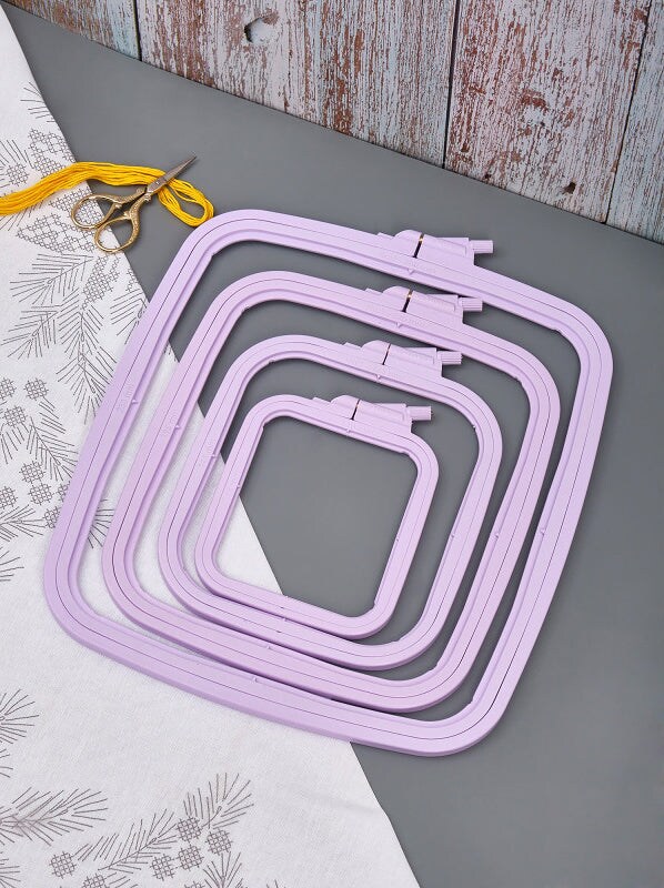 Plastic Square Hoop Nurge 170-14 Pastel Lilac