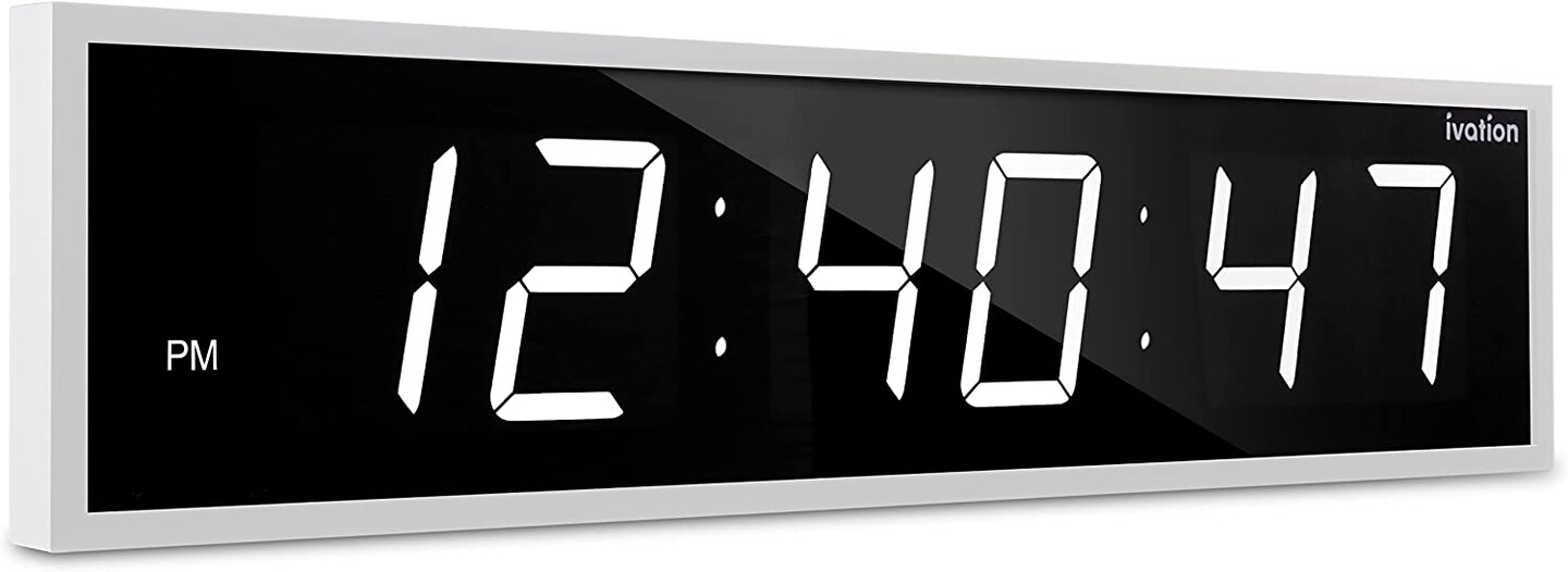 Ivation 36 in. Large Digital Wall Clock, LED Digital Clock with