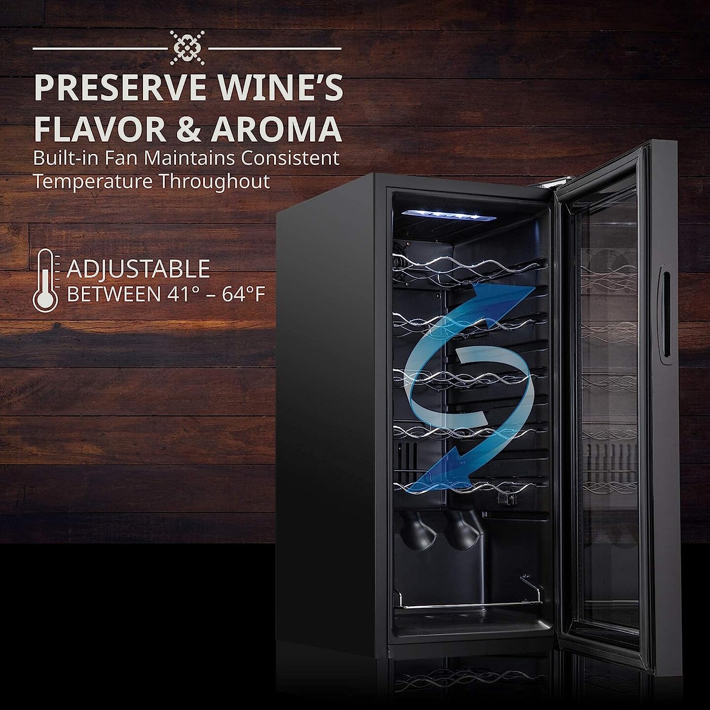 Ivation Wine Cooler with WiFi, Freestanding Wine Fridge w/Smart App Control