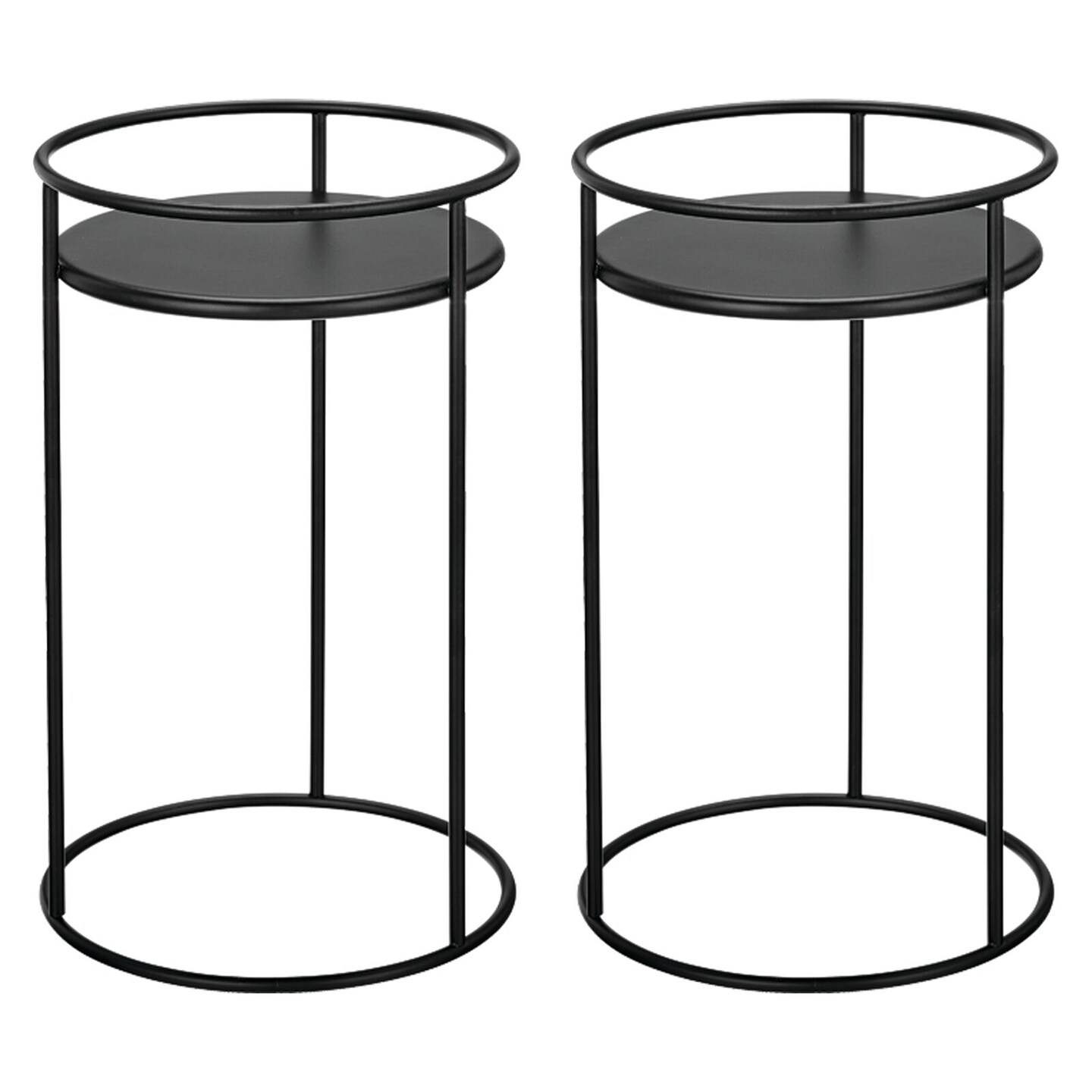 mDesign Metal Steel 12-Inch Tall Circular Plant Stand