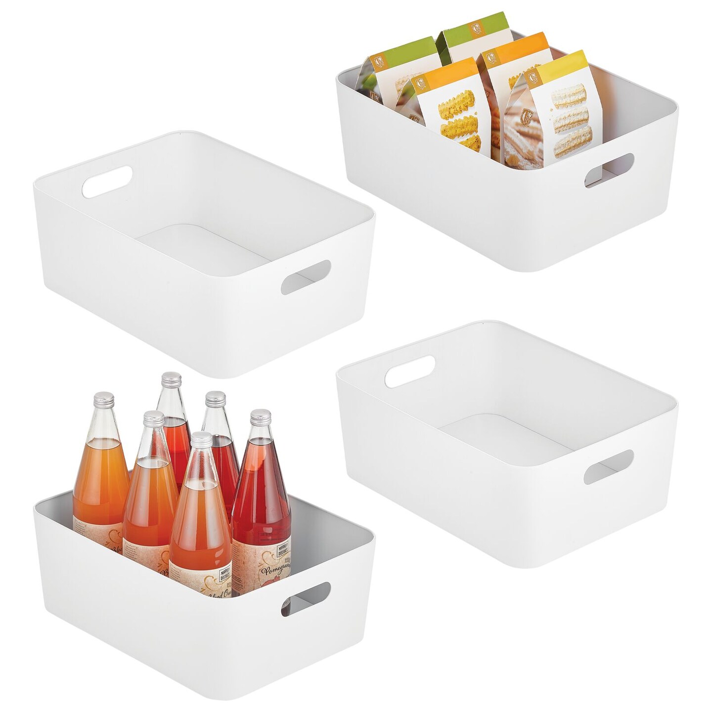 mDesign Plastic Cube Storage Bins Organizer Basket Containers, 4