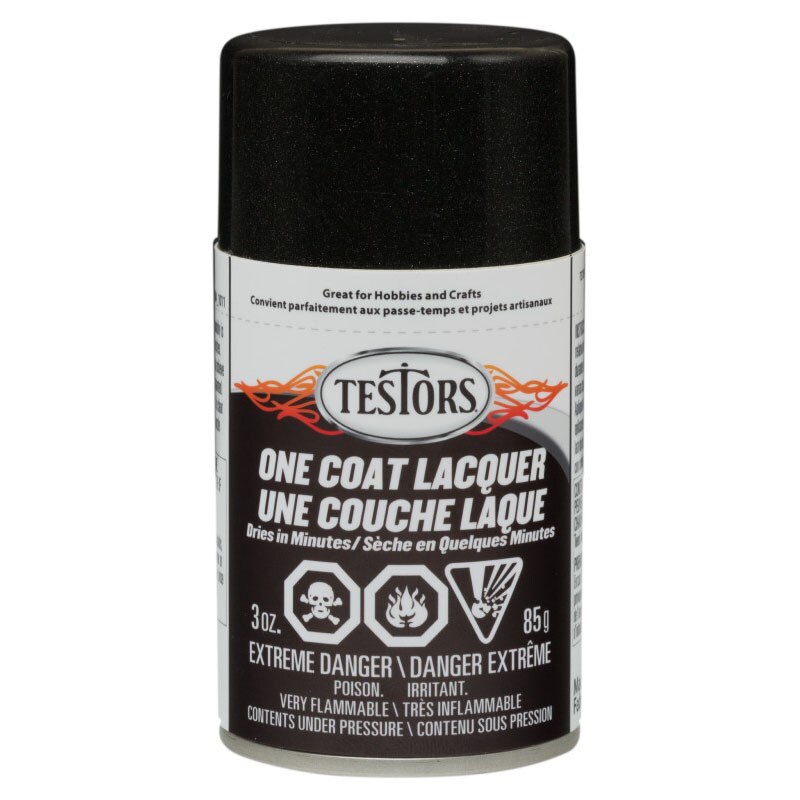 Testors One Coat Lacquer Paint, 3 Oz. Spray Can, Blazing Black