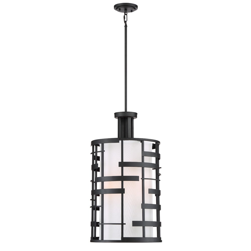 Lansing 4-Light Pendants Mounted Pendant Light Fixture in Textured Black Finish