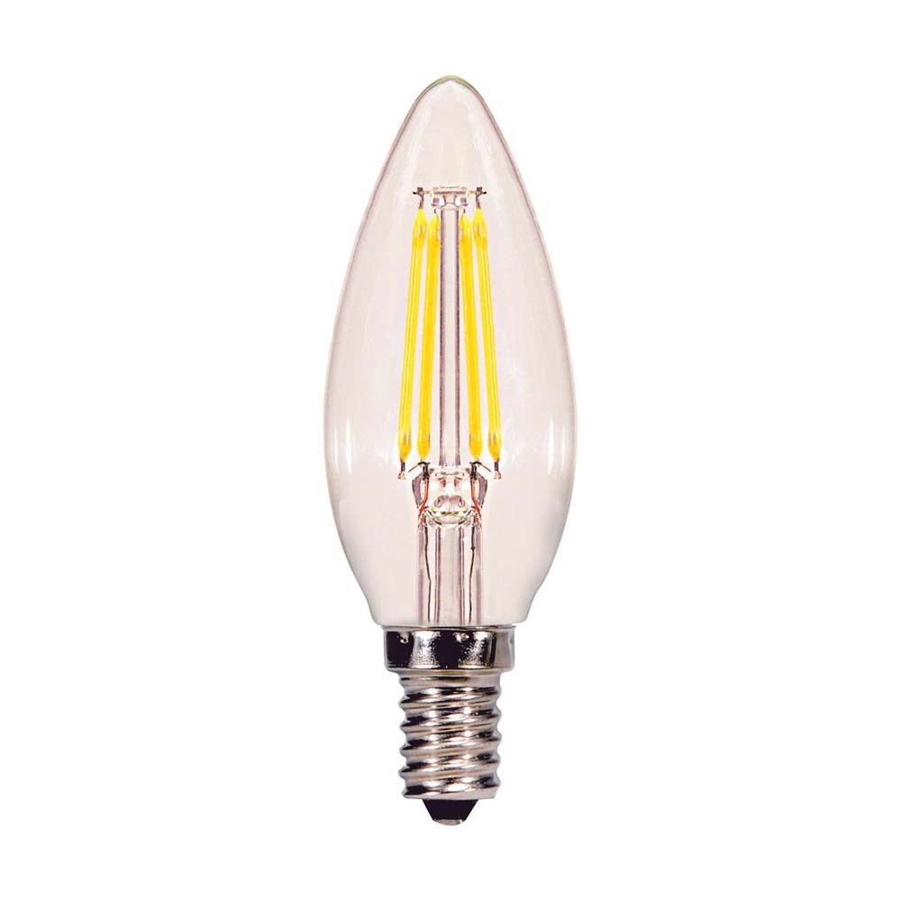 2Pk - Satco 4.5w B11 LED Filament Candle E12 Base 5000k Dimmable - 40w Equiv