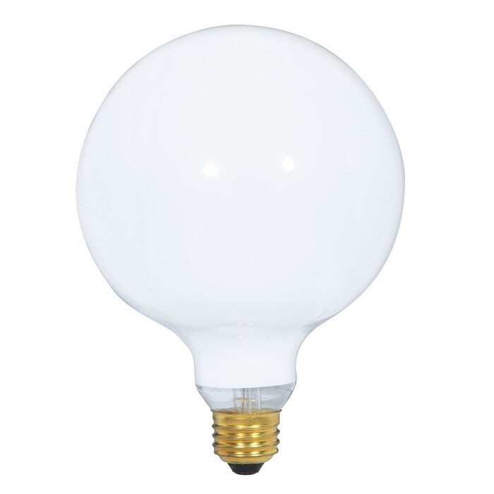 Satco S3003 100W 120V Globe G40 Gloss White E26 Base Incandescent light ...