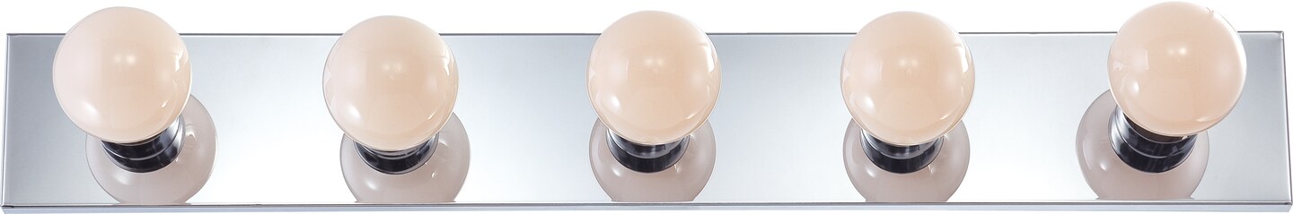 5-Light Wall Mounted Vanity &#x26; Wall Light Fixture in Polished Chrome Finish