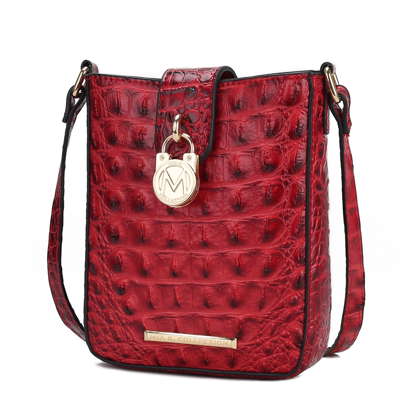 MKF Collection Satchel Bag for Women’s Crocodile Embossed Vegan leather  Crossbody Tote Handbag Top-Handle Purse