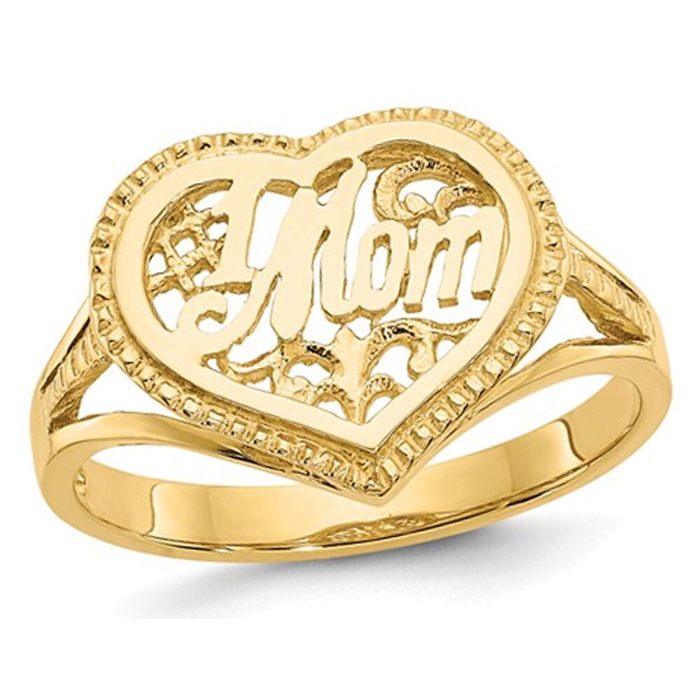 Gem And Harmony 14K Yellow Gold Polished 1 MOM Heart Ring Michaels