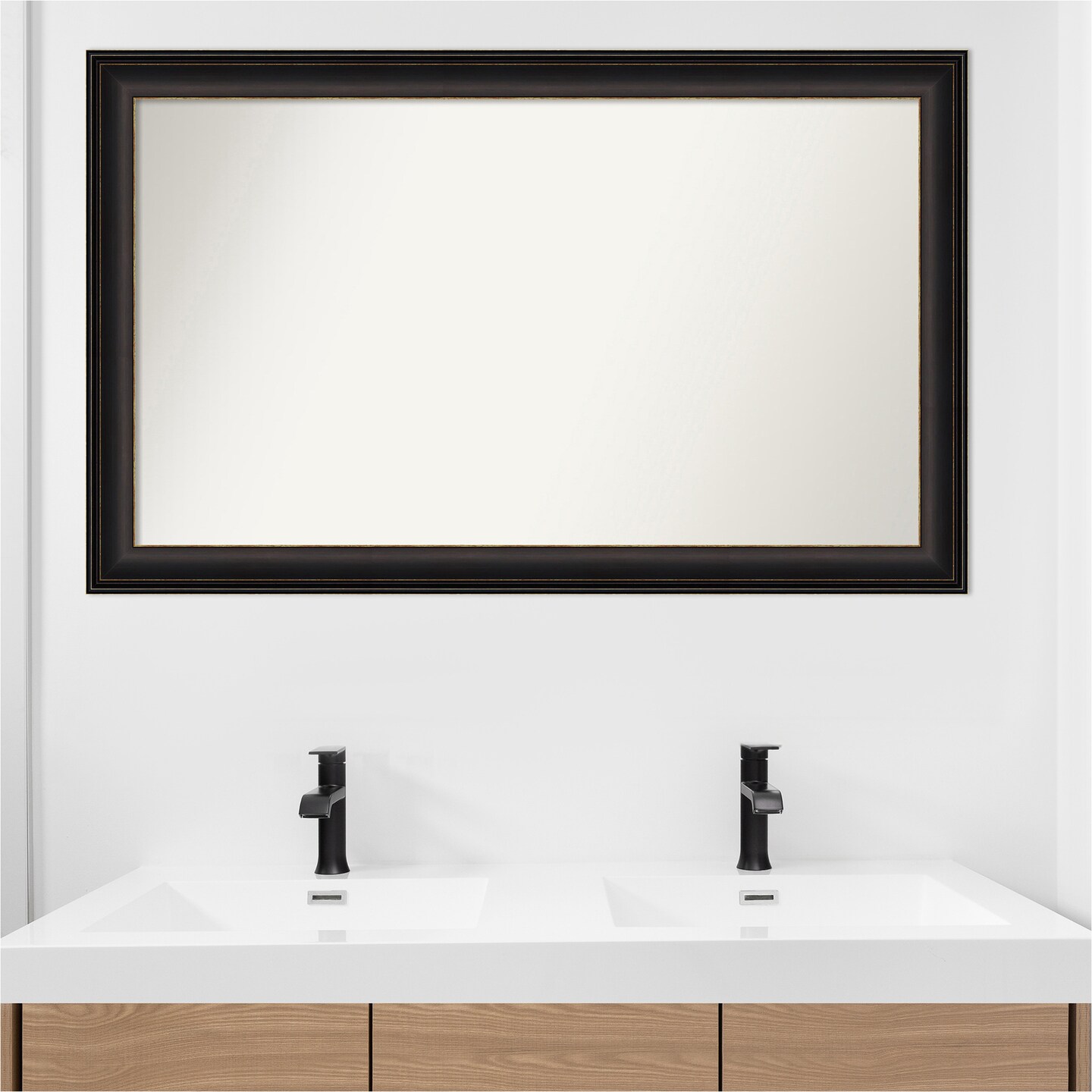 Trio Oil Rubbed Bronze Non-Beveled Custom Framed Bathroom Vanity Wall Mirror
