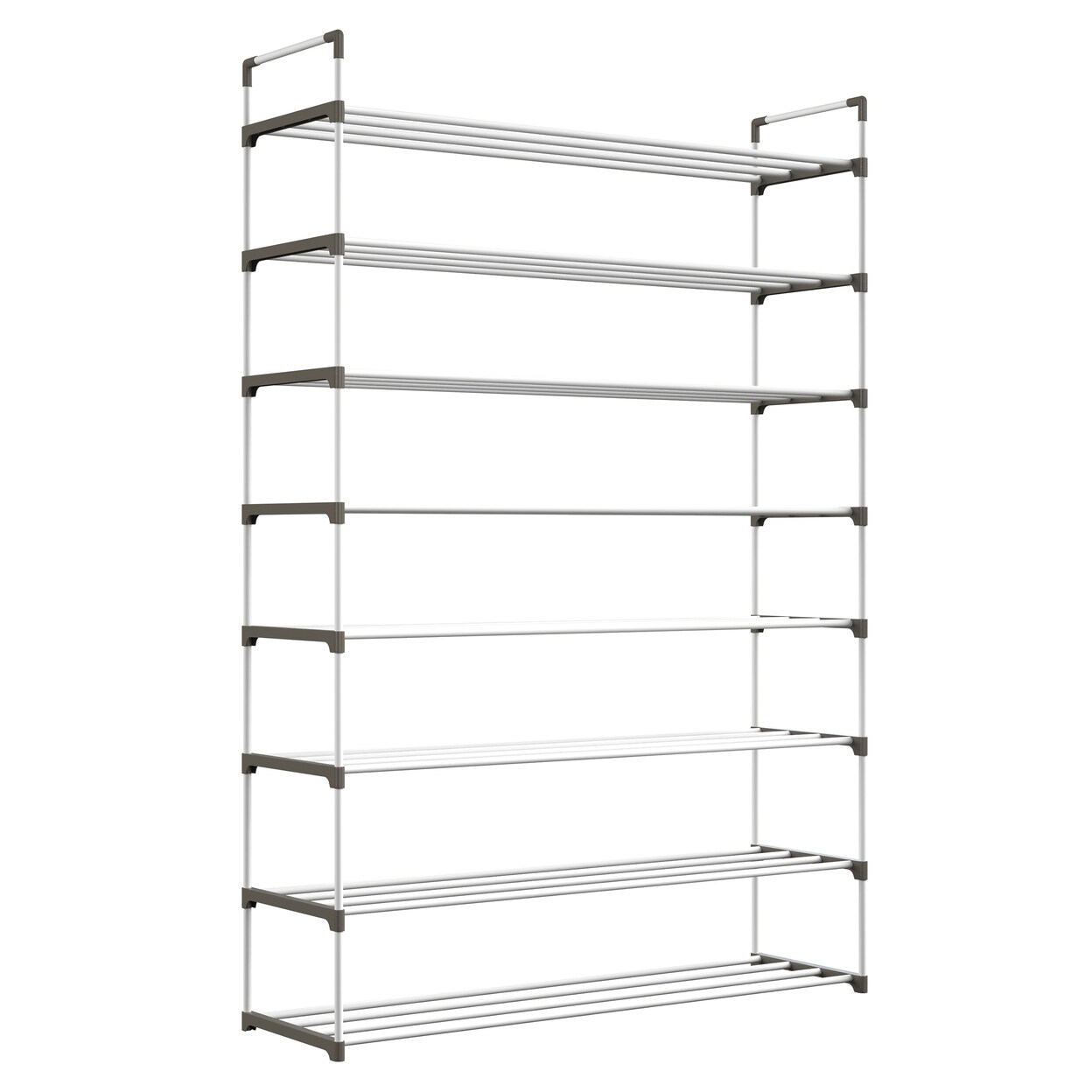 8-Tier Shoe Rack White Organizer Holds 40 Pairs For Closet Space Saver