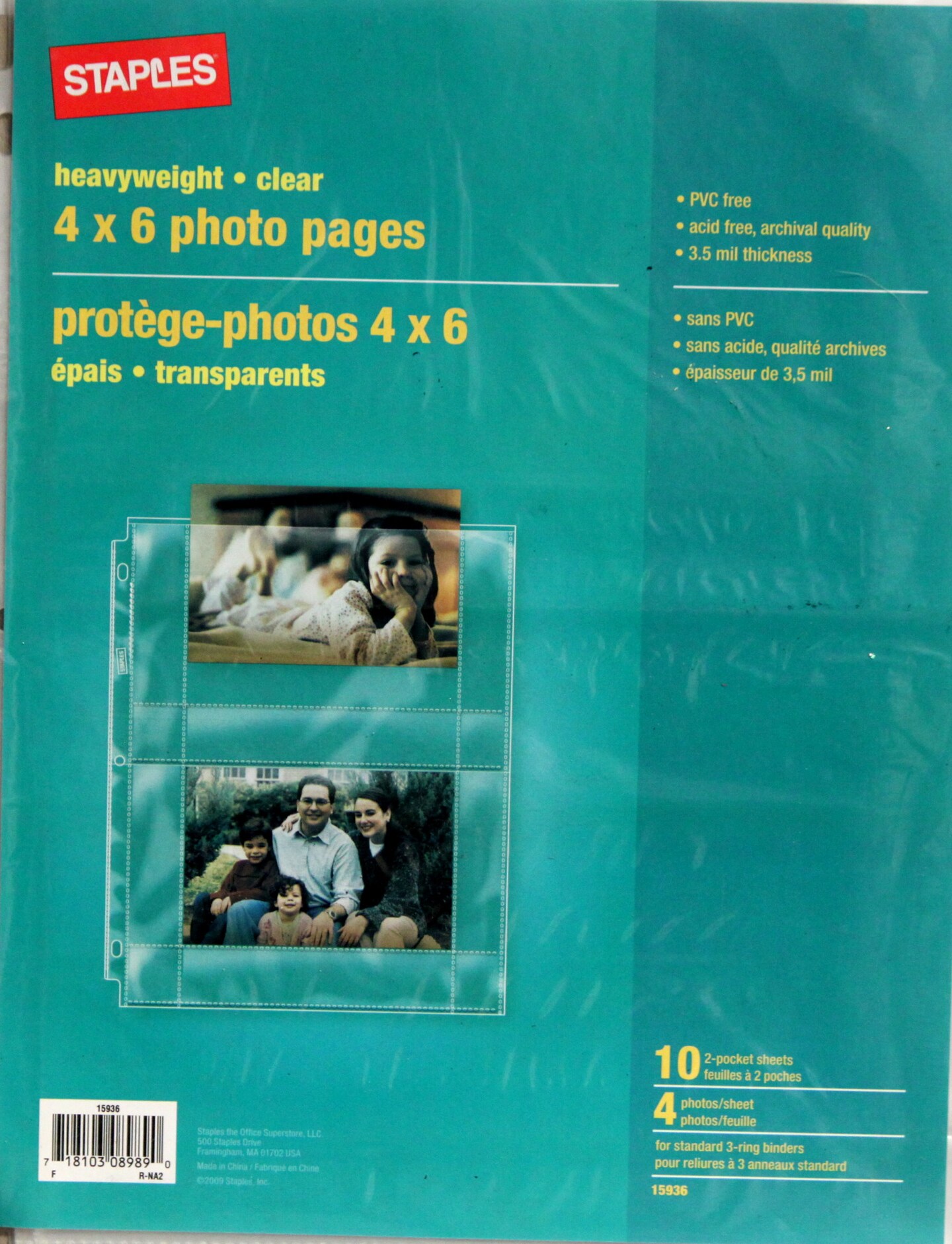 Staples 4 x 6 Heavyweight Clear 2-Pocket Sheet Photo Pages | Michaels