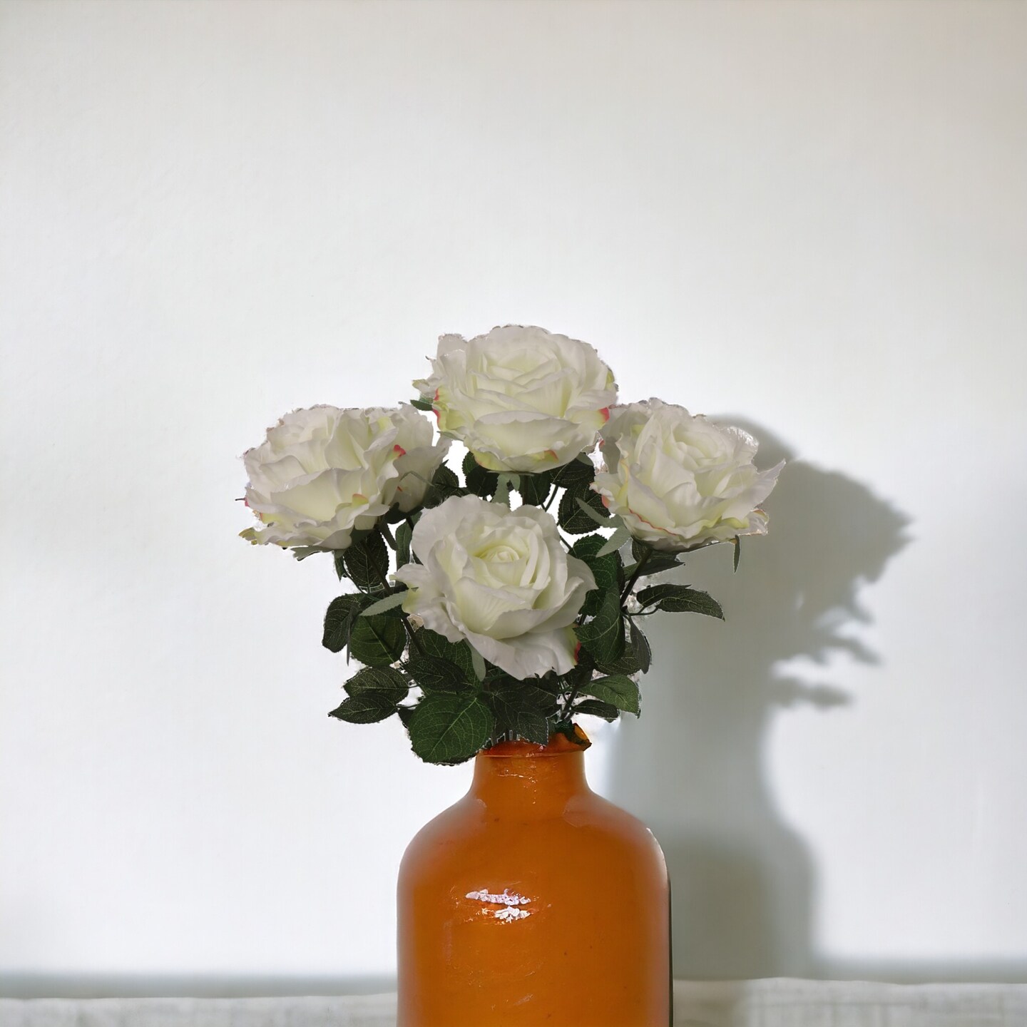 6-Pack: Cream Rose Bush with 7 Silk Flowers & Foliage, Floral Home by Artificial Flowers