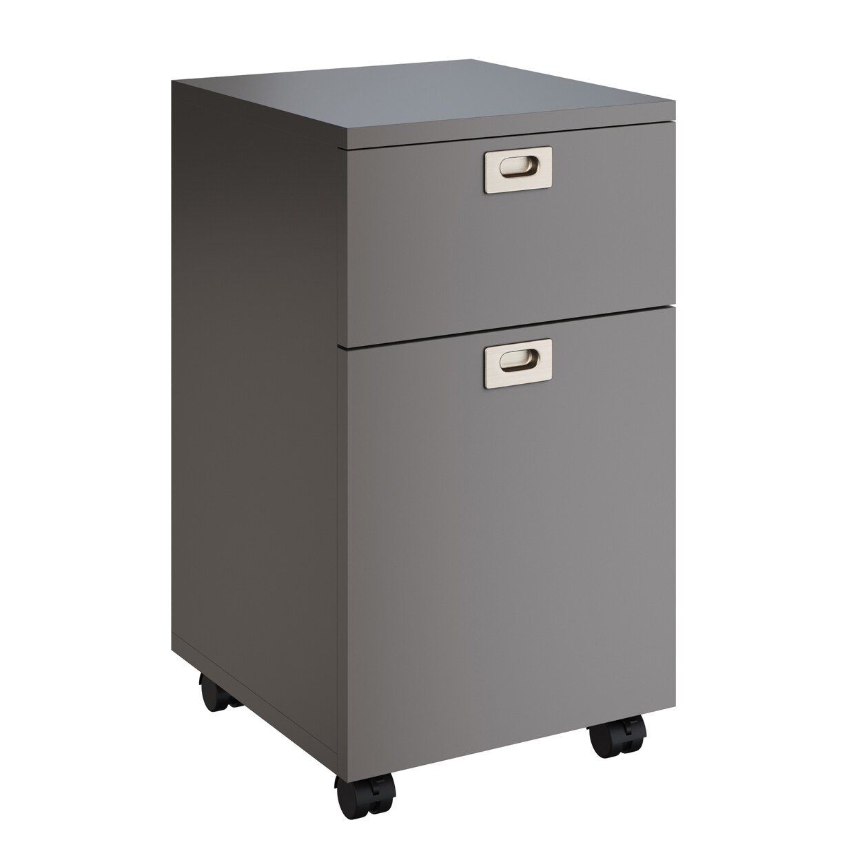 Gray 2 Drawer File Cabinet Under Desk With Deep Drawer Storage On Wheels