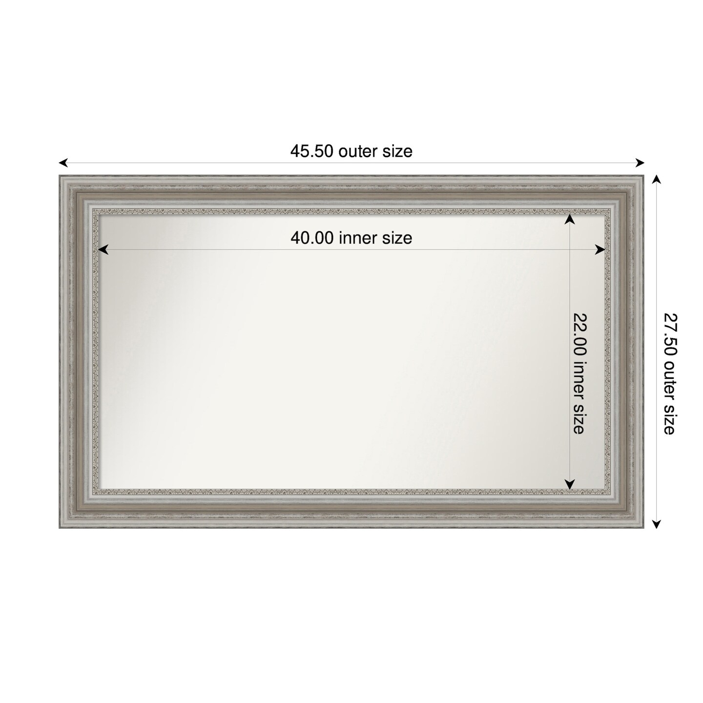 Parlor Silver Non-Beveled Custom Framed Bathroom Vanity Wall Mirror