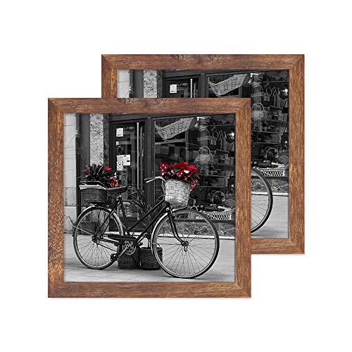 8X8 Frame Wood Set of Two, Rustic Square Frame For Wall Mount ...