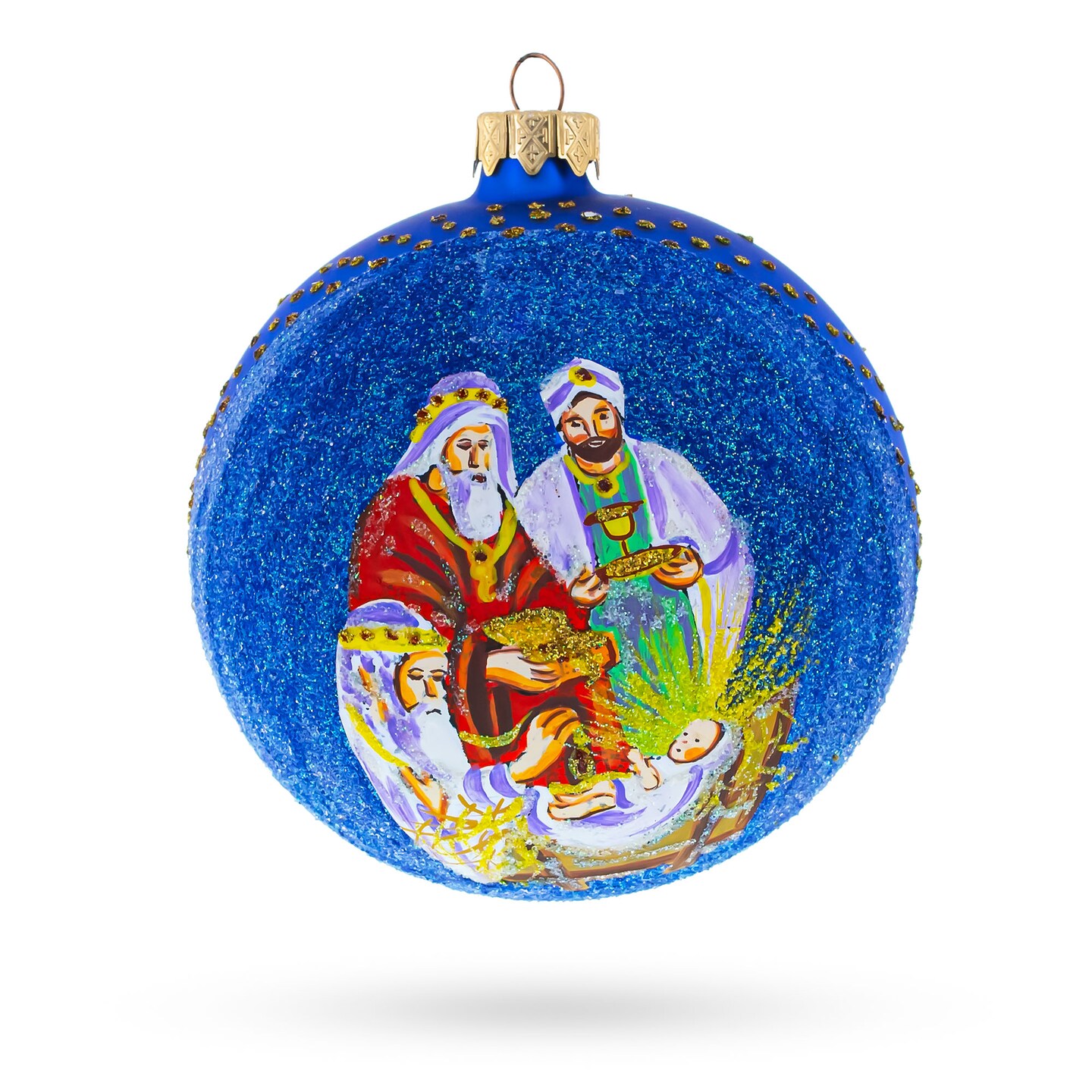 The Wise Men&#x27;s&#x27; Gifts Glass Ball Nativity Christmas Ornament 4 Inches