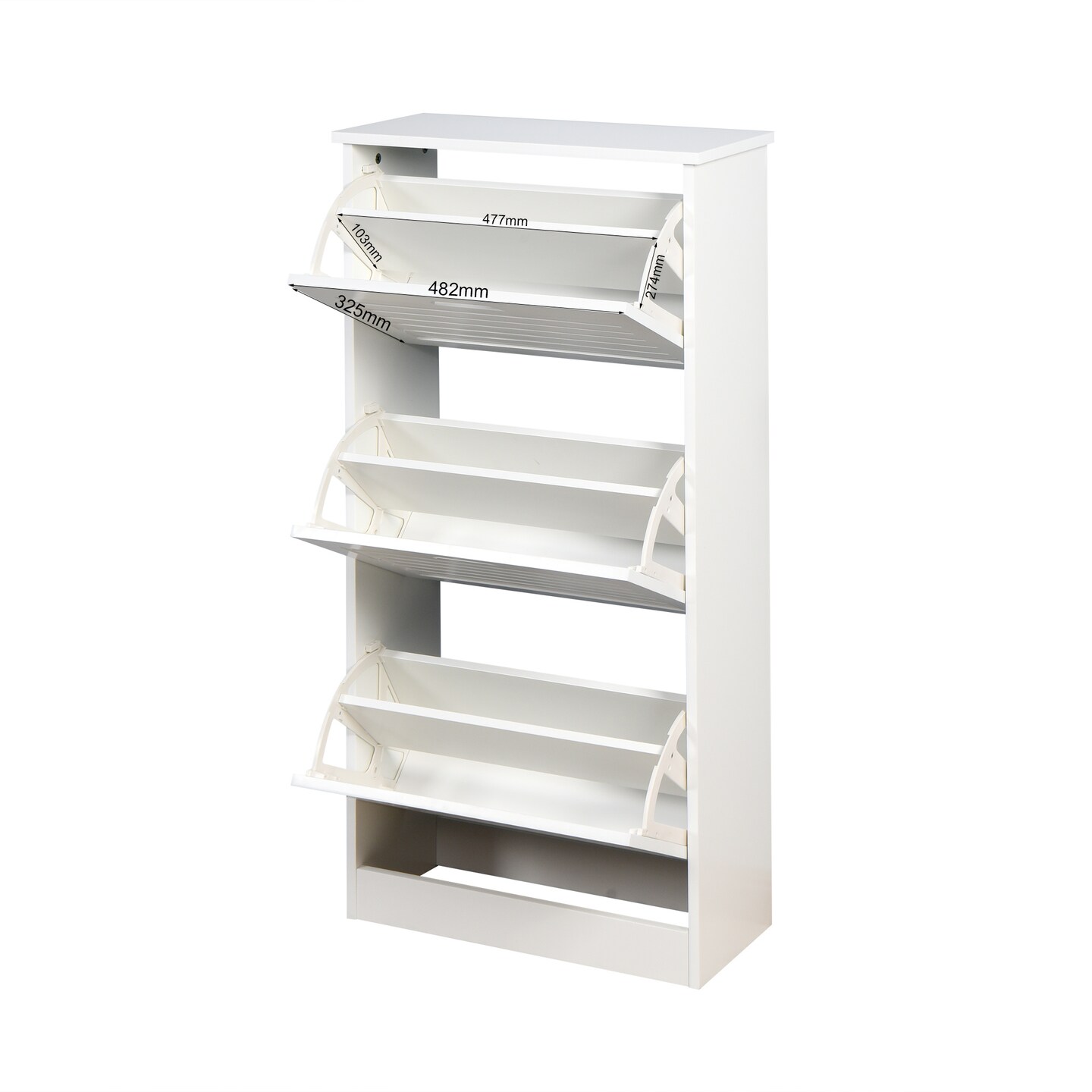 3-Door Shoe Cabinet with Drawers | Organize Footwear