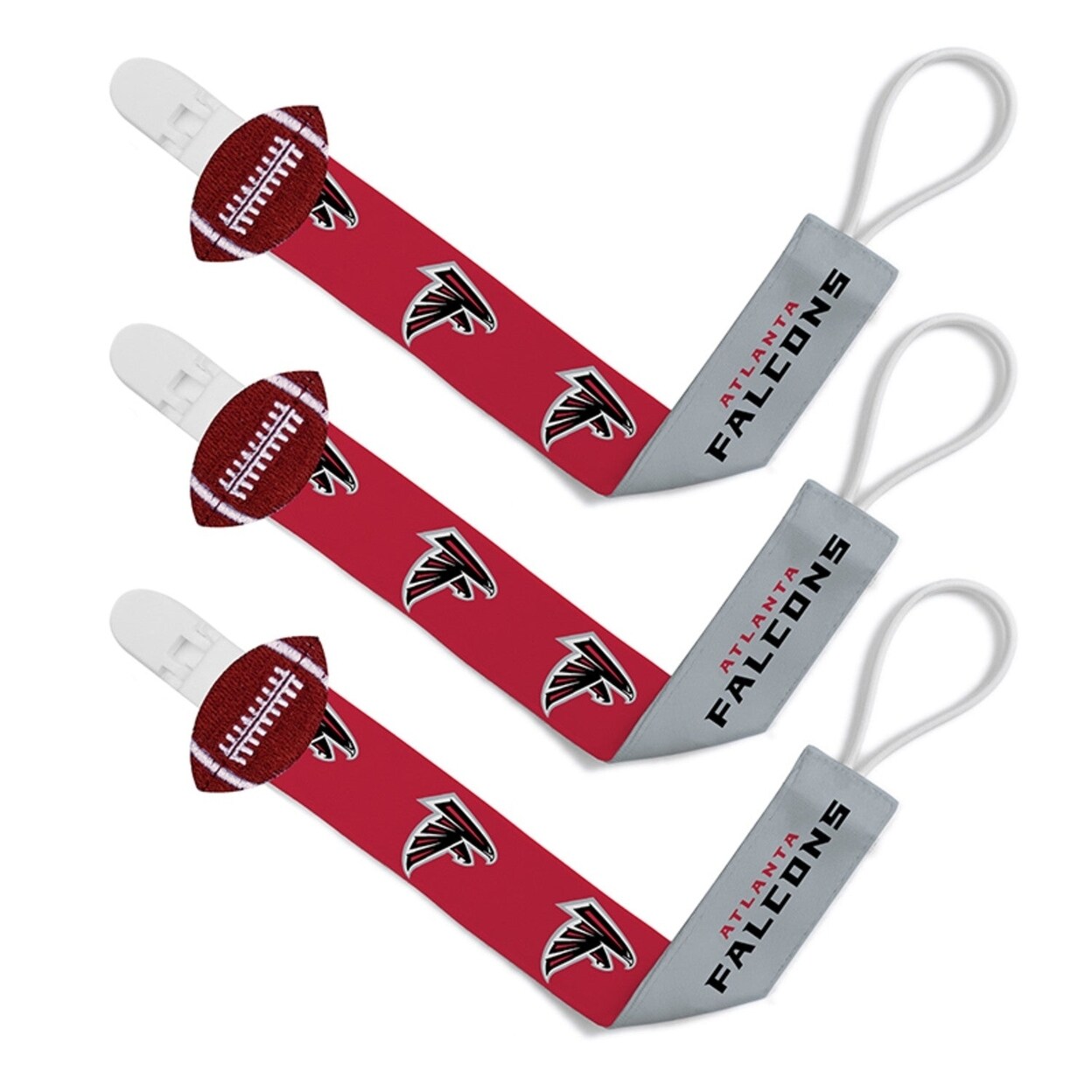 MasterPieces Atlanta Falcons - Pacifier Clip 3-Pack