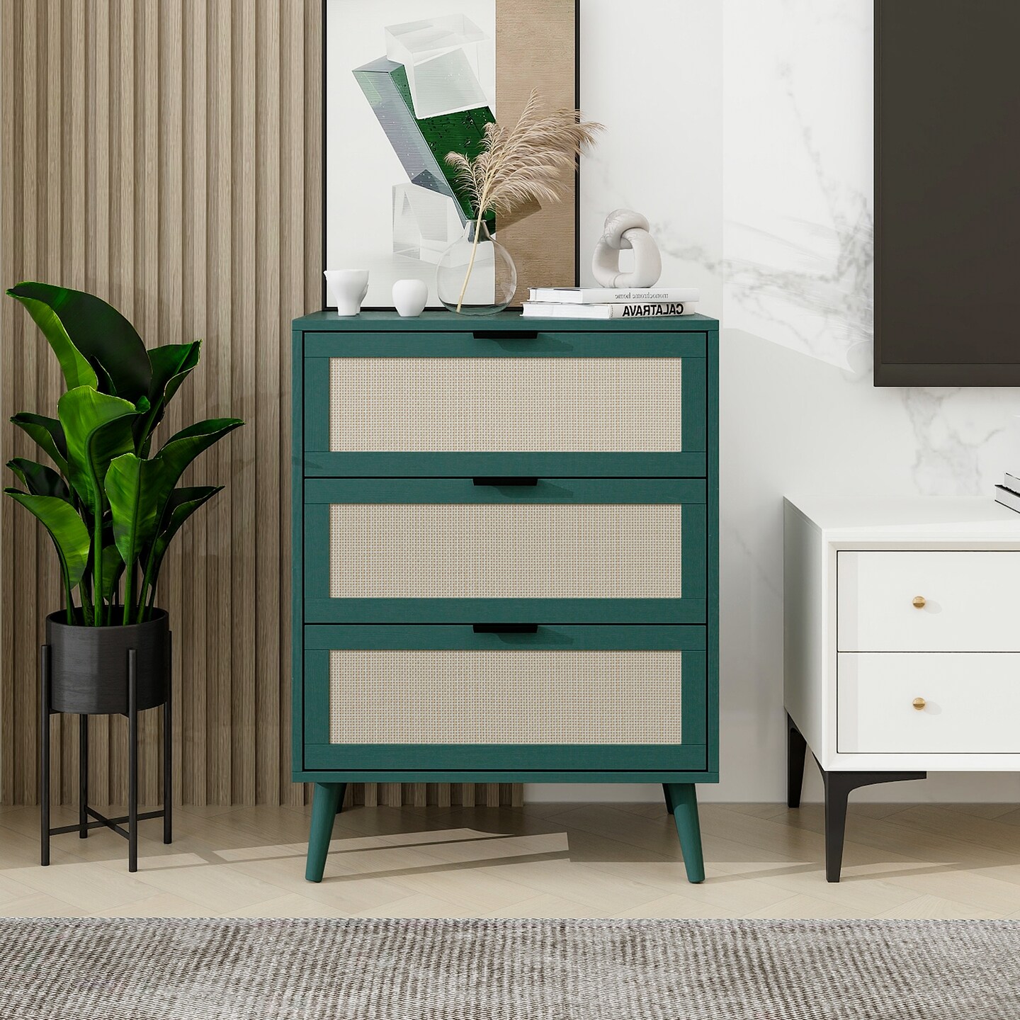 Moisture-Proof 3 Drawer Cabinet - 47.4 | Upgrade Storage