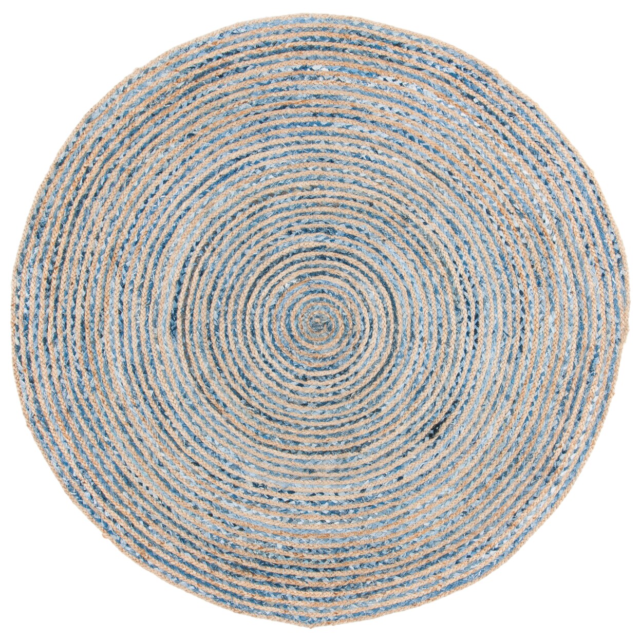 Safavieh Cape Cod Cap250A Handwoven Natural / Blue Rug Area Rug Carpet Shag