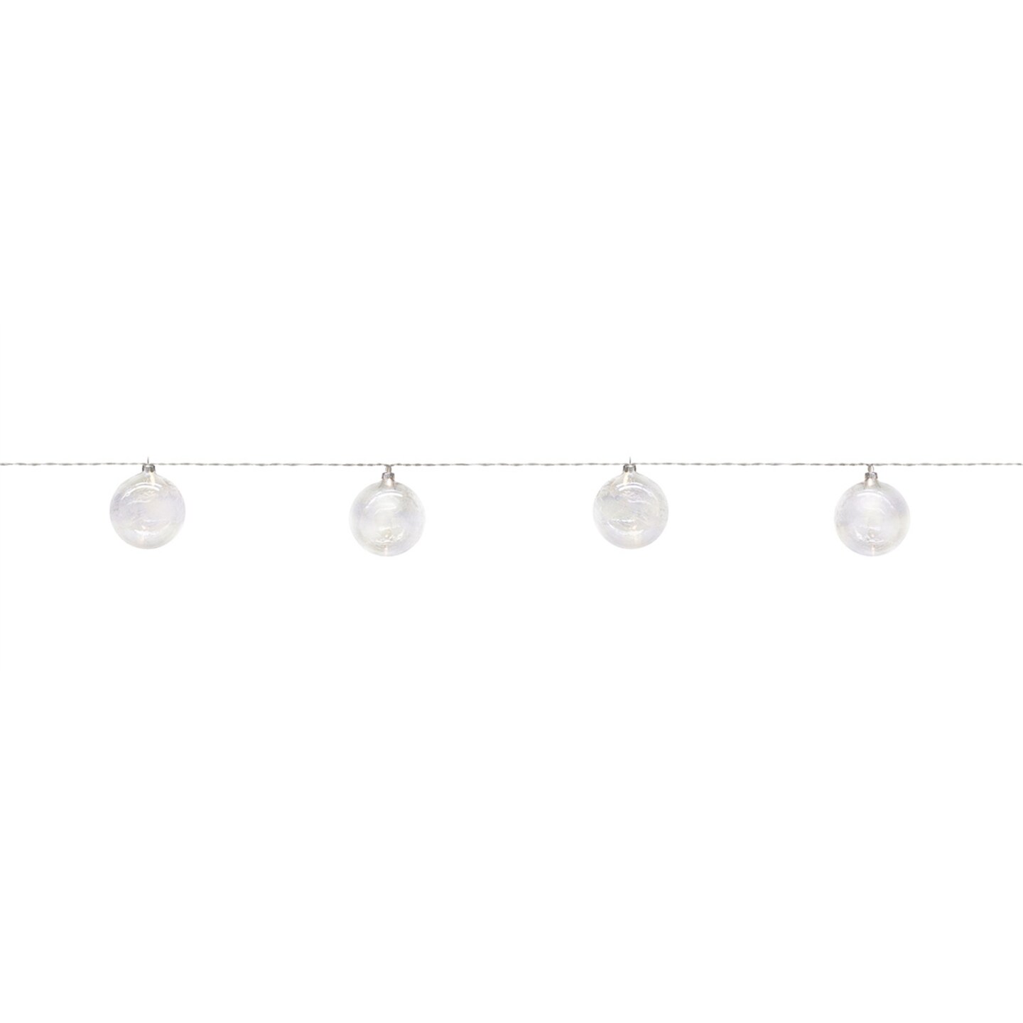 Melrose Set of 2 LED Lighted Glass Christmas Ball Ornaments with String Lights 4.5&#x22;