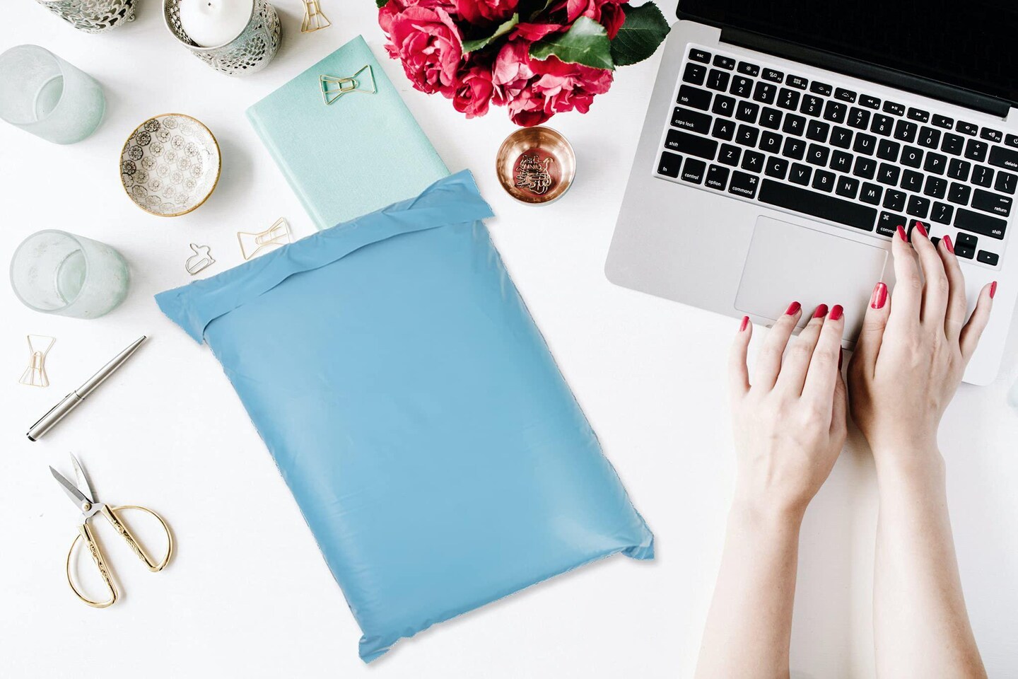 Blue Poly Mailers 12 x 15.5 Peel and Seal Poly Shipping Bags for Small Business Pack of 100 Waterproof Shipping Envelopes for Clothing 2 Mil TearProof Plastic Mailing Bags for Shipping