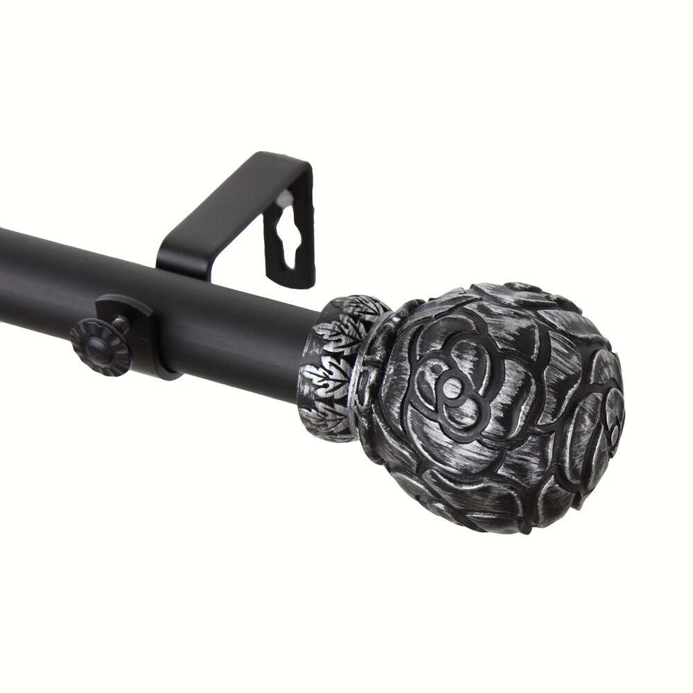 Rod Desyne Home Decorative Rosy Curtain Rod 120-170 inch - Black